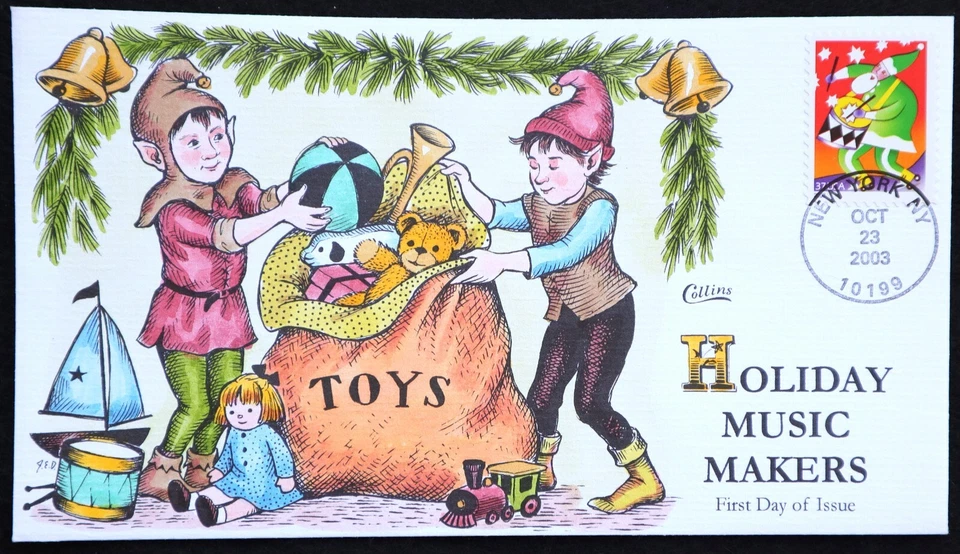 U.S. Used #3822 37c Holiday Music Maker 2003 Collins First Day Cover (FDC) - Image 1 of 1