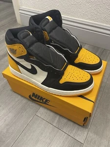 Nike Air Jordan 1 Retro Alto OG Taxi Puntera Amarilla Negro Para hombres Talla 9.5 Nuevo - Imagen 1 de 7