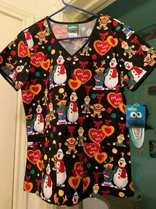 CHEROKEE TOONIFORMS Top TALLA XS SÉSAMO CALLE HO HO NUEVO CON ETIQUETAS ENFERMERA MÉDICA CNA - Imagen 1 de 8