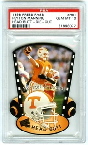 PEYTON MANNING~POP 14~1998 PRESS PASS HEAD BUTT DIE-CUT PSA-10 GEM ROOKIE RC#HB1 - Picture 1 of 2