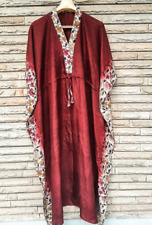 Pure Silk Kaftan Caftans Dress Long Woman Gown Maxi Tunic Robe KFN1896