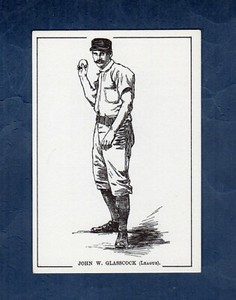 JACK GLASSCOCK, N.Y. Giants NL | 1890 Harpers Weekly woodcut TCMA 1973 REPRINT