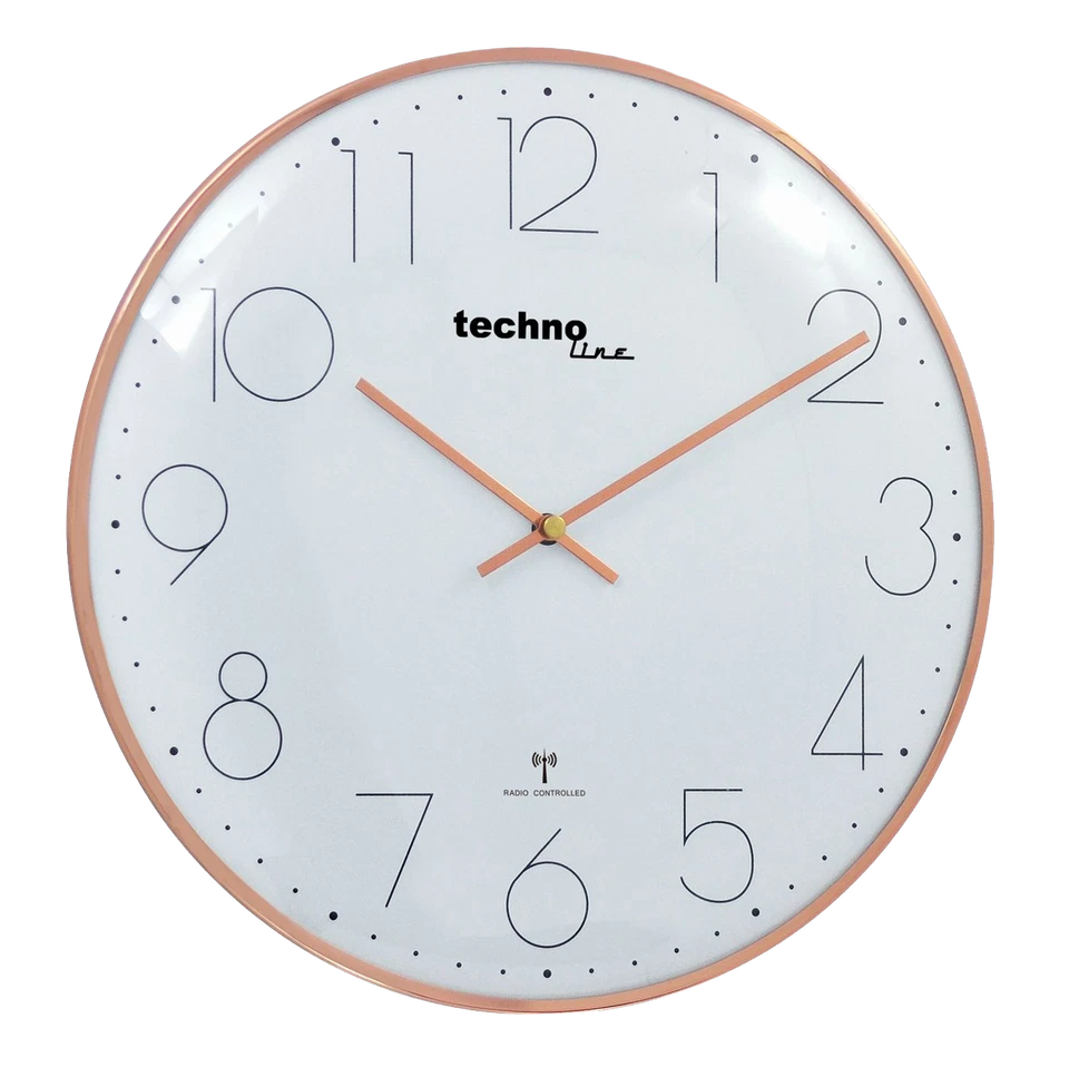 WT8240, moderne, filigrane Funkwanduhr mit gewölbter Glasabdeckung - Bild 1 von 1