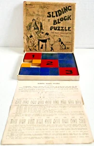 Rompecabezas de bloques deslizantes rara vez visto de colección 1927 S.S. Adams ASBURY PARK NJ completo - Imagen 1 de 13