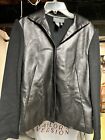 Lafayette 148 Black Leather & Wool Jacket Size 6