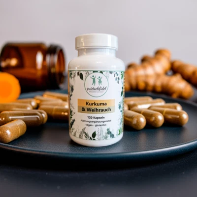 Kurkuma 600mg und Weihrauch 600mg Extrakt pro Tagesdosis 120 Kapseln - Bild 1 von 3