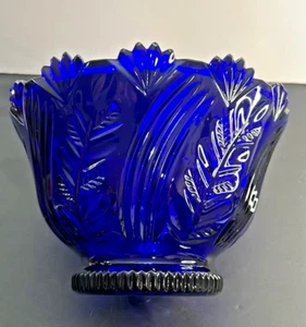 Rare Vintage Crystallina Large Cobalt Blue Glass Footed Fruit Bowl Poland, 9" Di - Picture 1 of 3