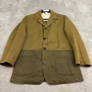Blazer Hombre 1924 Sin Estructura Para Hombre M Verde Algodón Lino Bloque de Color Tareas Militares - Imagen 1 de 18