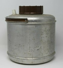 Vintage Metal Water Cooler Bottle Can w/ Plastic Insert Lid & Handle Portable