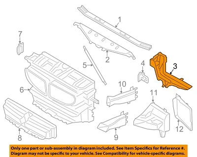 Оригинальная правая опорная боковая панель радиатора BMW 12-18 650i xDrive 51647211520 - Изображение 1 из 2