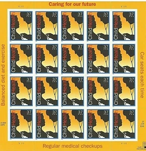 Child Health: Caring for Our Future Sheet of Twenty 37 Cent Stamps Scott 3938 - Picture 1 of 1
