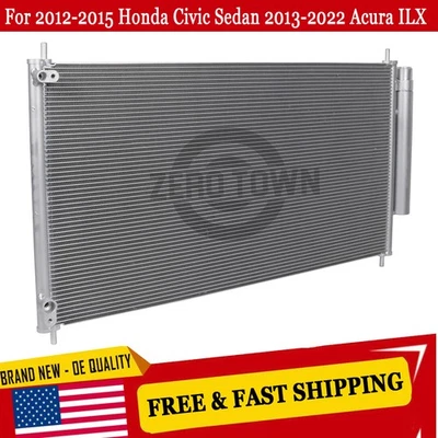 AC Condenser For 2012-15 Honda Civic Sedan 2013-22 Acura ILX with Receiver Drier Foto 1 de 4
