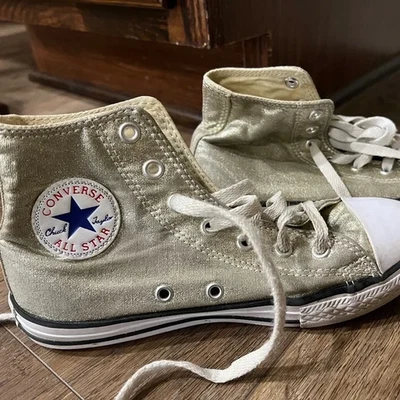 Металлический золотой Converse высоты детский размер 2,5 - Изображение 1 из 4