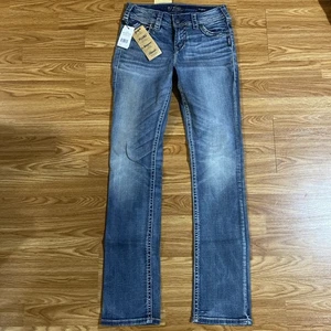 Damen Silber Jeans Suki Mid Baby Boot Größe 27x33 Neu! - Bild 1 von 8