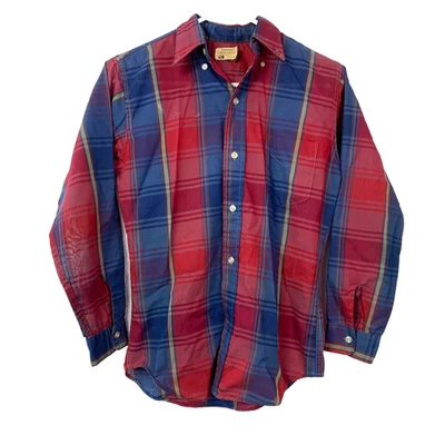 Camisa De Colección Towncraft Penn Prest Prep Roja A Cuadros Manga Larga Botón Niños 14 Foto 1 de 4