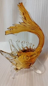 Gelber Murano Glas Fisch ca von  1960 Vase Muranoglas - Bild 1 von 5