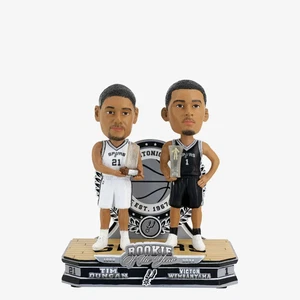 Tim Duncan Victor Wembanyama San Antonio Spurs ROY Then And Now Bobblehead - Picture 1 of 1