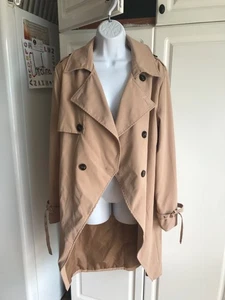 NEU! SHEIN Größe L sexy Curvy Confident Trenchcoat Khaki Farbe Gürtel fehlt - Bild 1 von 10