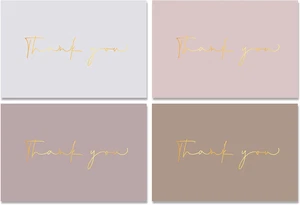40 Gold Foiled Thank You Cards with Envelopes, Thank You Card Assortments, Suita - Picture 1 of 12