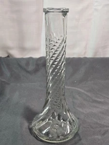 Vintage Klarglas Vase Wirbel Spiralmuster ANKER HOCKING 9" - Bild 1 von 9