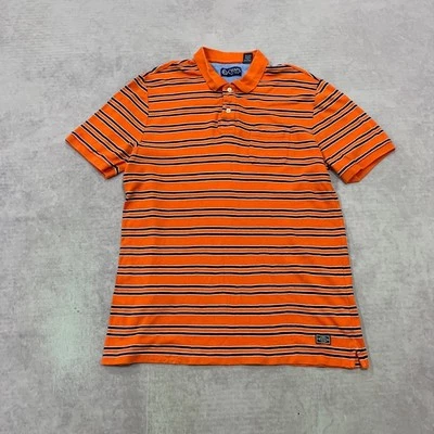 Chaps Polo Shirt striped patterned collared top with logo Men's L - Image 1 of 4