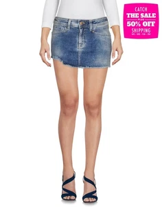 MELTIN' POT Denim Skirt Size 27 Faded Effect Rhinestone - Picture 1 of 2