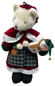 Vintage tolle Geschenke Weihnachten Teddybär im roten Samt Outfit LESEN - Bild 1 von 8