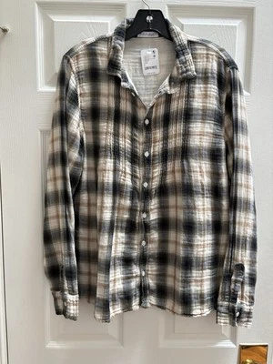 Nuevo con etiquetas Top CP Tonos Algodón Cuadros Marfil/Azul Marino Grande Foto 1 de 3