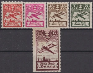 === DANZIG Flugpost Mi. 202-206 ungebraucht *, Kat. 75€ === - Picture 1 of 1