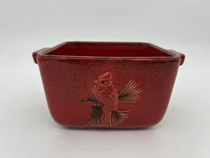 Teleflora Cardinal Oven To Table  6.5 x 6.7 Cassarole Red Christmas Crock Baking - Picture 1 of 8