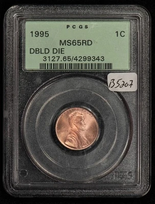 1995 1c Lincoln Memorial Cent - DDO Double Die Obverse -  PCGS MS 65 RD - B5207 - Image 1 of 4