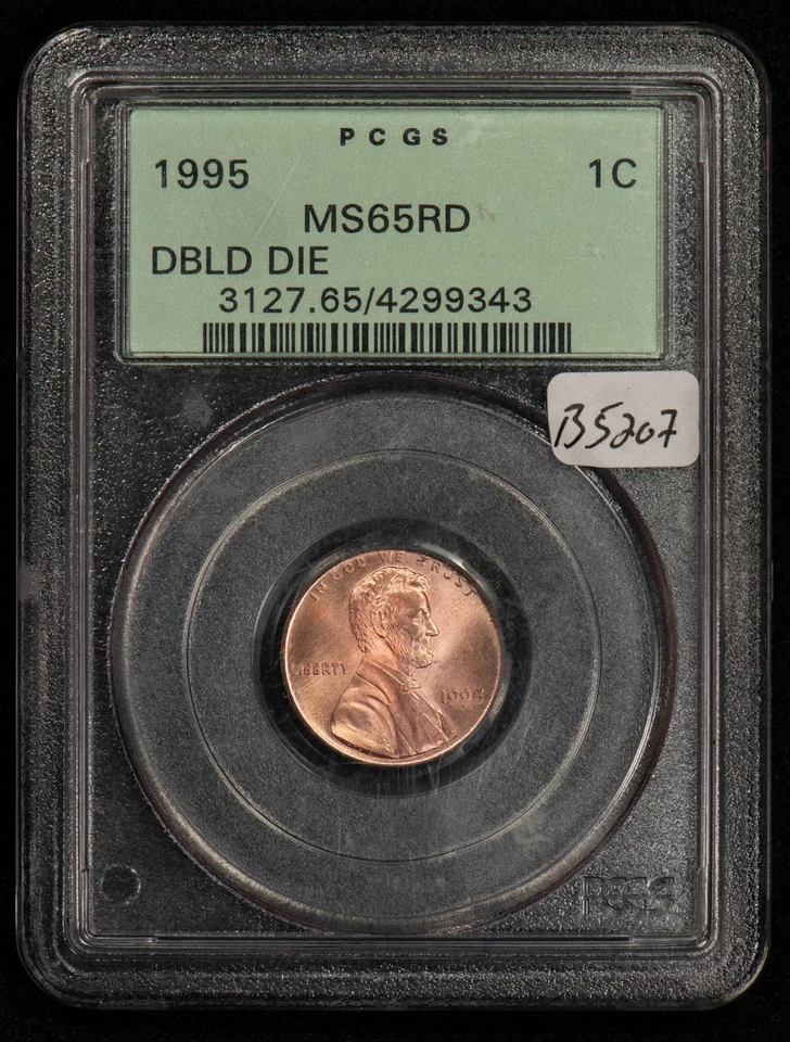 1995 1c Lincoln Memorial Cent - DDO Double Die Obverse -  PCGS MS 65 RD - B5207 - Image 1 of 4