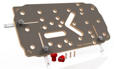 MaKoen MFT template 3.0 milling template 96mm hole pattern 3x6 - radii - elongated holes