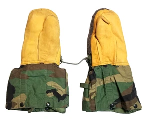 USGI ARCTIC N4B ECW MITTENS COLD WEATHER Woodland GLOVES w/ LINERS LANYARD SMALL - Picture 1 of 5