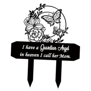 Mom Memorial Stakes Grave Decorations for Cemetery Mom Metal Markers Plaque - Picture 1 of 7
