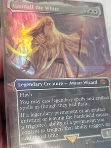 MTG Magic the Gathering FOIL Gandalf the White Borderless LTR! dscl - Picture 1 of 3