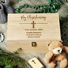 Personalised Large Wooden Christening Keepsake Memories Box Gift HB-34