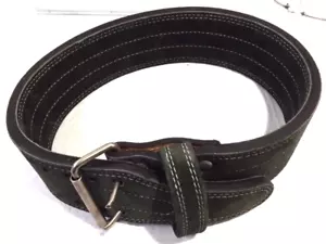 Power Weight Lifting Leather Belt 2P-13 Back Support Gym Training Fitness Sz M - Picture 1 of 13