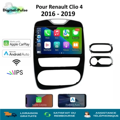 Carplay Clio 4 2016-2019 🌎Autoradio sans fil - Écran tactile 10 sous Android 12 - Photo 1/4