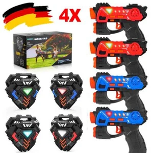 Mini Infrarot Laser Tag Guns Set mit Abzeichen 4 Pack Spaß Spielzeug 4Schießmodi - Bild 1 von 18