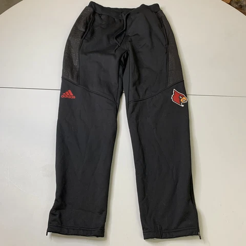 NWT Adidas Louisville Cardinals Sweatpants Medium NCAA Team Issue Sports Black Cover