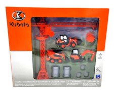 Kubota Diecast Construction Equipment & Crane Playset 10 Pieces 1/64 NewRay