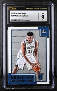 2015-16 Panini Hoops #289 KARL-ANTHONY TOWNS Rookie RC CSG 9 Mint - Picture 1 of 3