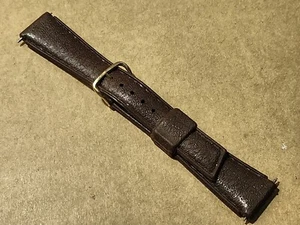 Vintage 70's NOS Stylecraft 19mm Brown Rubber Divers Watch Band W/Gold Buckle - Picture 1 of 15