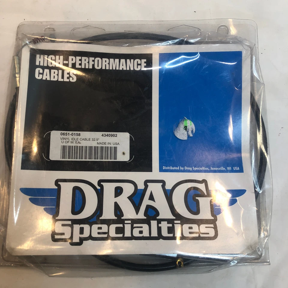 Cable de ralentí de vinilo negro Drag Specialties 0651-0158 - 32,5" - para Harley Davidson Foto 1 de 4