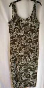 Ladies Sleeveless Maxi Summer Dress Green-Cream by Peacocks, Size 12 - Picture 1 of 9