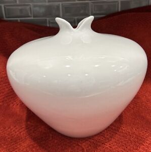 Vintage Haeger Mid Century Modern 10" White Gloss Vase 11” W On Top 6LB