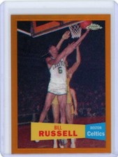 2007-08 Topps Chrome Basketball 1957-58 Orange Refractor #6 Bill Russell 130/199