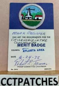 BSA ATLANTA AREA CITIZENSHIP IN THE COMMUNITY MERIT BADGE BOYS SCOUT PATCH - Picture 1 of 2