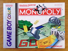 Monopoly Nintendo Game Boy Color Manual Only ~ Instruction Booklet